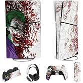 PlayVital Full Set Skin Sticker for ps5 Slim Console Digital Edition (The New Smaller Design), Vinyl Skin Decal Cover for ps5 Controller &amp; Headset &amp; Charging Station &amp; Media Remote - Clown Hahaha