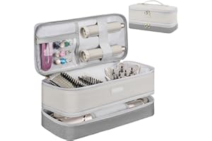 LEFOR·Z Travel Carrying Case Compatible with Shark Flexstyle/FlexFusion/Hair Dryer,Double-Layer Hair Hot Tools Storage Bag Fits for Dyson Airwrap Styler/Supersonic Hair Dryer and Attachments,Grey-Bag Only