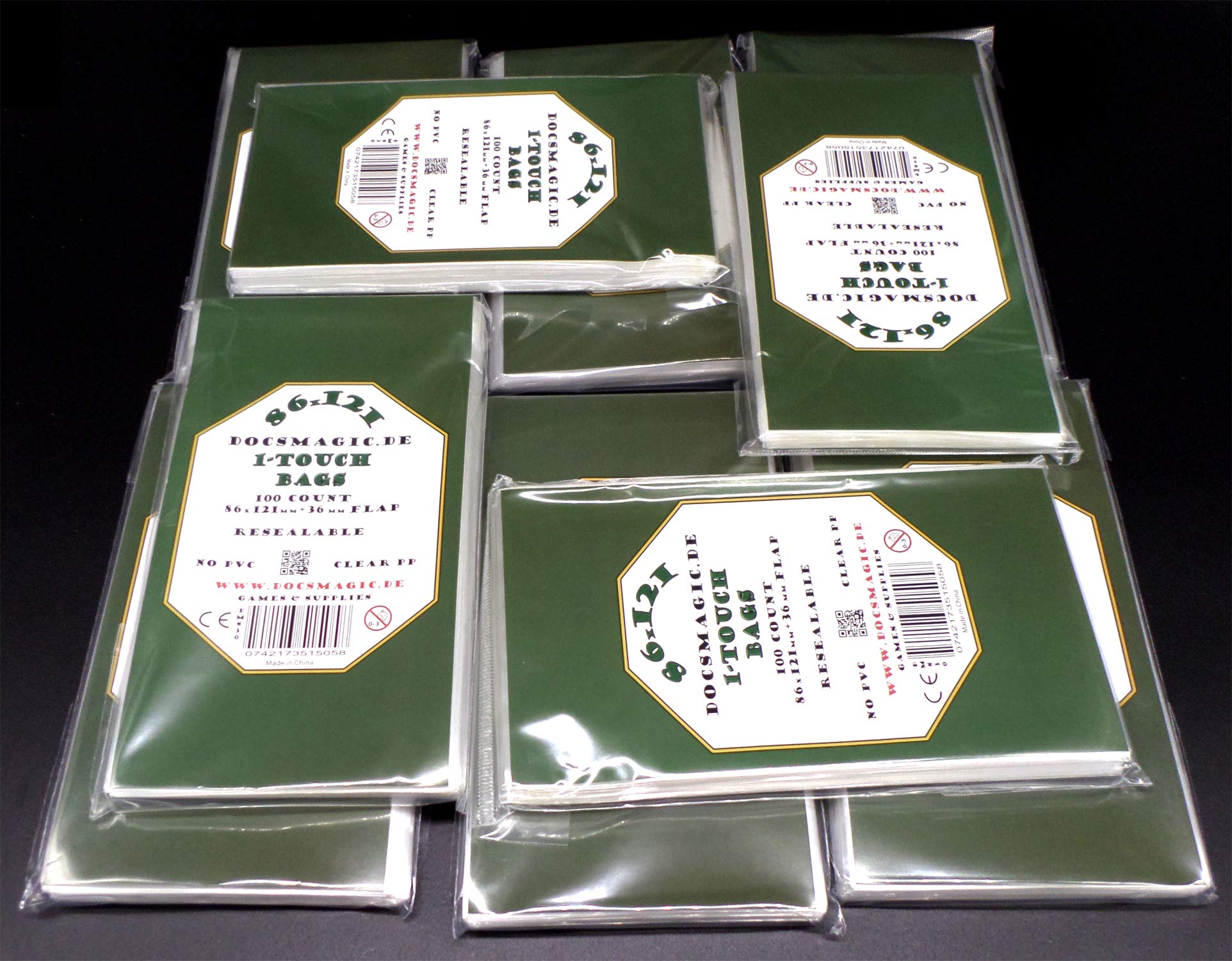 docsmagic.de 10 x 100 Resealable Bags - 86 x 121 mm - 1-Touch Toploader Screwdown