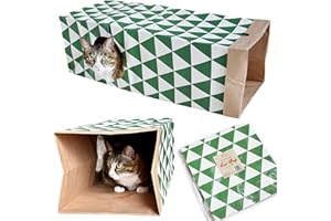 JZMYXA Cat Paper Bag Tunnel Toy Collapsible Tunnel for Rabbits, Kittens, Ferrets, Pet Paper House