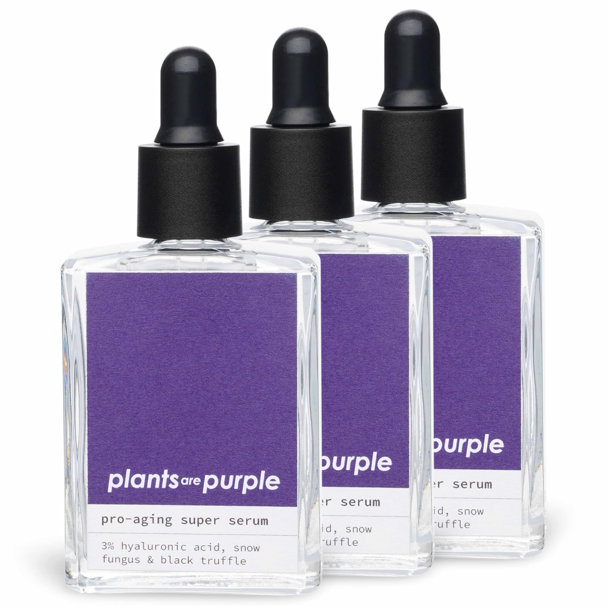 Pro Aging Serum - Natural Anti-Ageing Face Serum with Hyaluronic Acid + Vitamin C for All Skin Types - Vegan Natural Cosmetics without Additives - Hyaluronic Serum Plants Are Purple