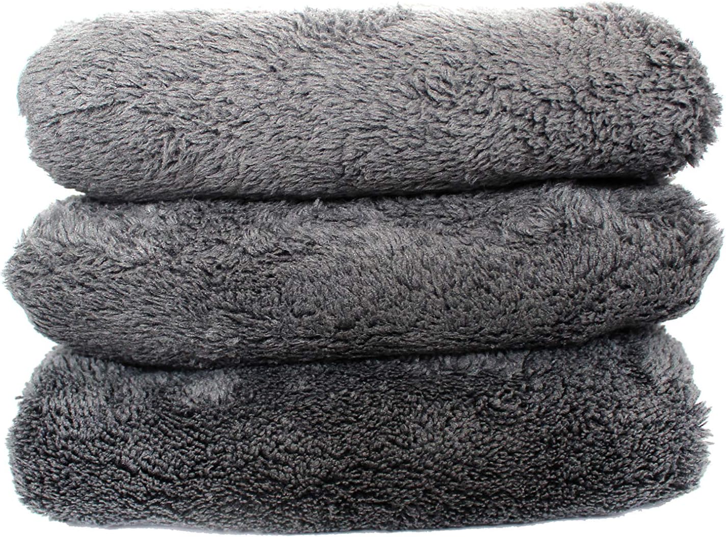 Maxshine 500GSM Ultimate Zero Crazy Edgeless Microfiber Towel for Car Detailing, Grey (40X40cm, Pack of 3pcs)