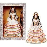 Barbie Signature Doll, Día De Muertos 2025 Collectible in Ruffled Cream Gown Trimmed with Marigolds and Ribbon, Flower Crown and Calavera Face Paint