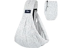 CUBY Wrap Baby Sling Carrier, Baby Wraps Sling Carrier Adjustable Breathable Lightweight Easy to Wearing - Baby Slings for Newborn Infant Toddler Front & Hip Carry Up to 40lbs (Blue Flower)