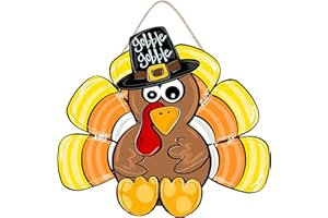 CYNOSA Thanksgiving Wreath for Front Door Thanksgiving Door Wreath Turkey Door Hanger Gobble Sign Thanksgiving Door Decorations Turkey Decor Thanksgiving Outside Decorations