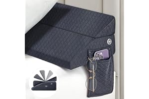 RUJIPO Bed Wedge Pillow for Headboard - Pillow Wedge for Headboard Gap Queen (60"x10"x6") - Foldable Headboard Pillow/Bed Gap Filler/Mattress Wedge - Fill Gap (0-8") Between Headboard and Mattress-Charcoal