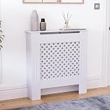 Vida Designs Oxford Radiator Cover White Small H82 W78 D19cm MDF Cabinet view 2