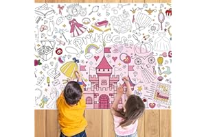Nicime 43.3x31.5Inch Pink Princess Giant Coloring Poster with Picture, Birthday Gift Painting Poster, Art Crafts Activity Drawing Paper in School, Classroom, Home, Party for Boys, Girls, Kid