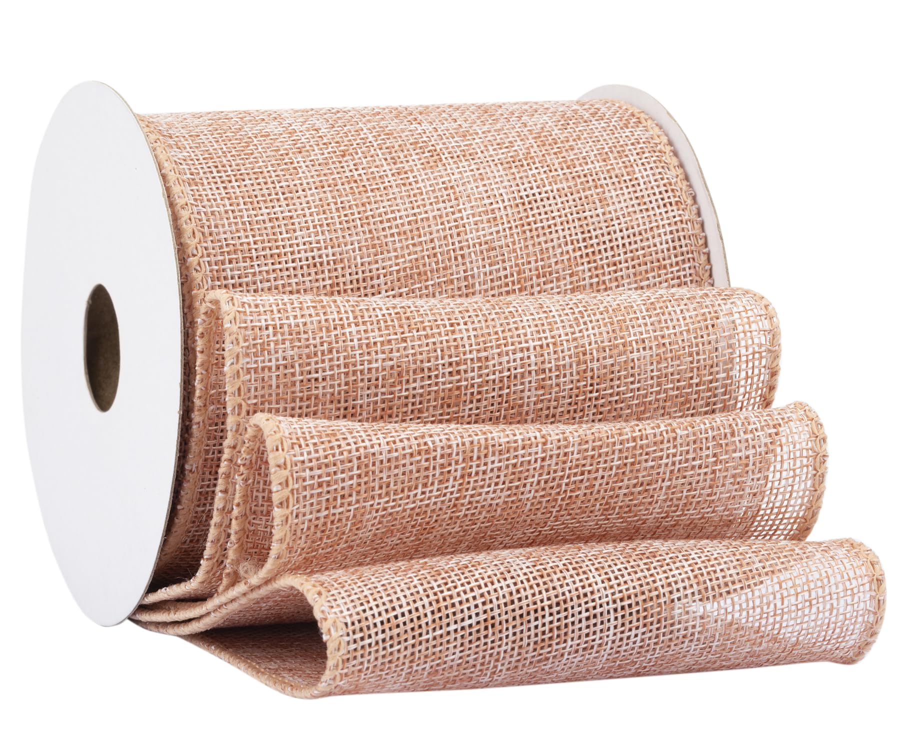 Fondersy 9-Meter Moonstone Burlap Ribbon Wired Burlap Ribbon - 100mm Width for Gift Wrapping, Floral Arrangements, Wreath Making, and Christmas Decor