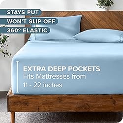 Bare Home Twin XL Fitted Sheet - Extra Deep Pocket
