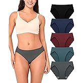 BAMBOO COOL Womens Underwear High Cut Briefs Breathable Moisture-Wicking Hipster Ladies Panties, 5-Pack