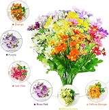 OWLKELA Artificial Silk Daisy Flowers 6 Bundles Multi Color for Indoor Outdoor view 3