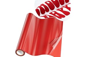 JAVIGA Puff Vinyl Heat Transfer for T-Shirts, 10" x 3ft Red Iron on Vinyl Roll for Cricut, All Cutting Machine and Heat Press, Red HTV Vinyl for Cloth