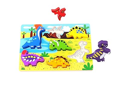 effe bebe Play & Learn Wooden Toys: Safari Dinosaur Puzzle