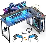 Homieasy L Shaped Gaming Desk with Power Outlet