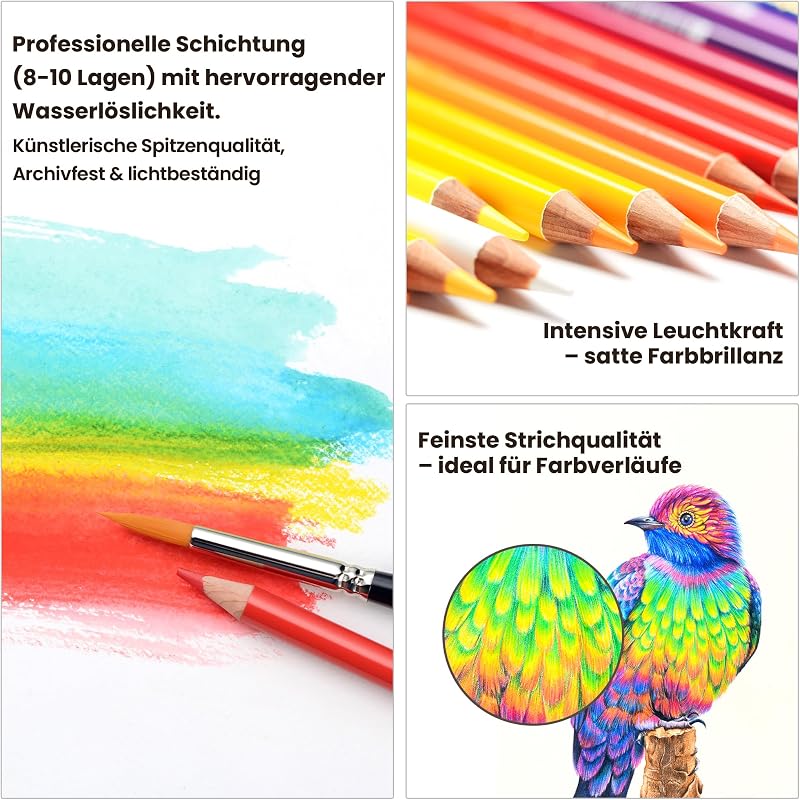 Erwachsenen-Buntstifte zum Ausmalen (Ölbasierende, 60 Farben)