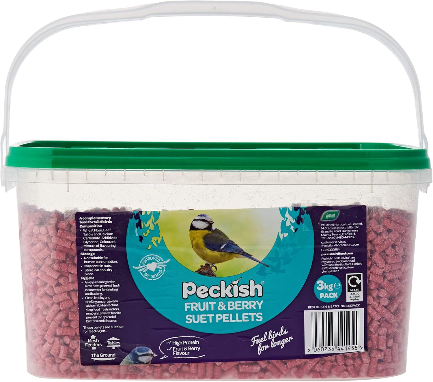 Peckish Fruit & Berry Suet Pellet 3kg Tub Amazon.co.uk Garden & Outdoors