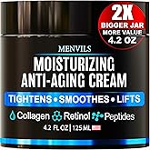 Mens Face Moisturizer Cream - Anti Aging & Wrinkle Cream - Face Moisturizer For Men with Collagen, Retinol, Peptides, Jojoba Oil - Facial Skin Care & Eye Lotion - Day & Night - 4.2 OZ