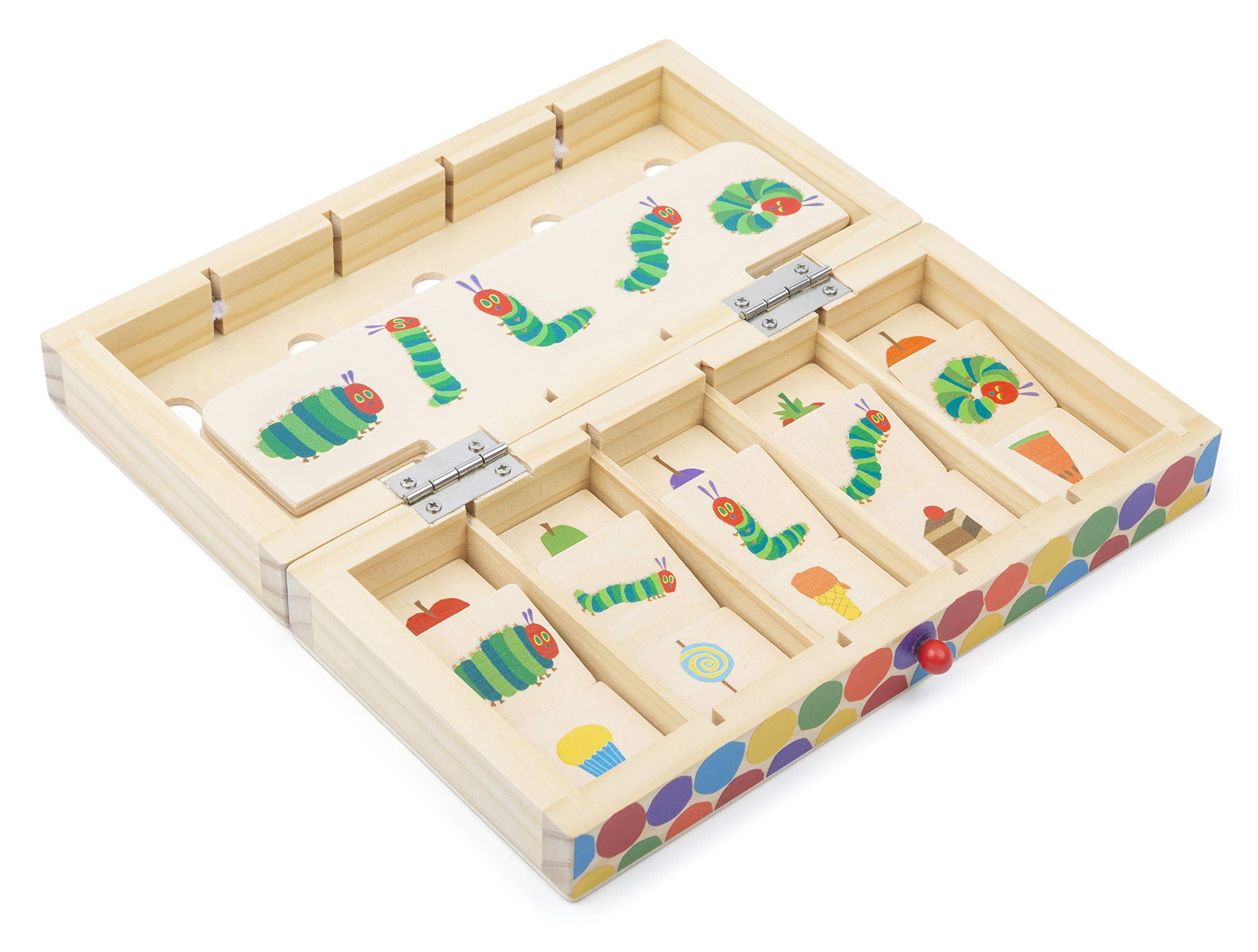 Small Foot The Very Hungry Caterpillar Picture Sorting Box, Wooden Coordination Game in Transport Box for Travel, 11342, Multi-Coloured