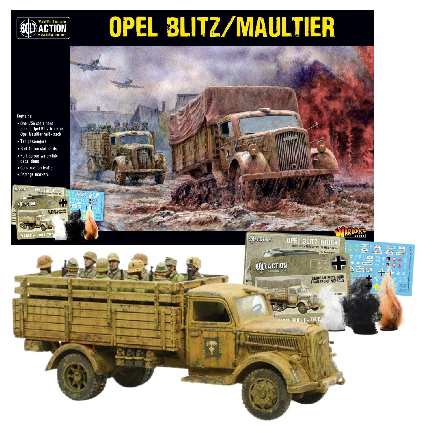 Wargames Delivered Warlord Games Bolt Action: Tank War - Opel Blitz/Maultier, World War Two Miniatures, 28mm Scale Tank Model for Miniature Wargaming