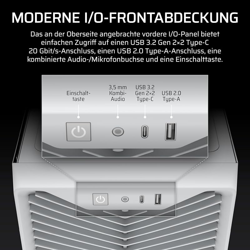 3200D RS Mid-Tower ATX PC-Gehäuse – Weiß