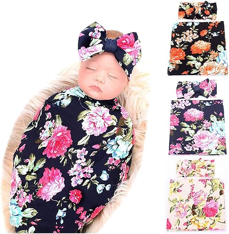 baby girl wrap and headband