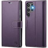 FLIPALM Wallet Case for Samsung Galaxy S24 Ultra, RFID Blocking Credit Card Holder, PU Leather Folio Flip Kickstand Protective Shockproof Cover for S24 Ultra (Purple, for S24 Ultra - 6.8")