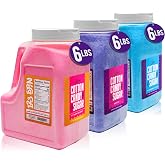The Candery Cotton Candy Floss Sugar 6lbs 96oz jars- 3 Pack Strawberry, Raspberry Blue and Grape Easy Pour Easy Grip Reusable Jars