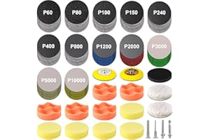 199 Pieces 3 Inch Sanding Disc, GOH DODD Headlight Restoration Kit Hook and Loop Sanding Pads 60 to 10000 Grit Wet Dry Sandpa