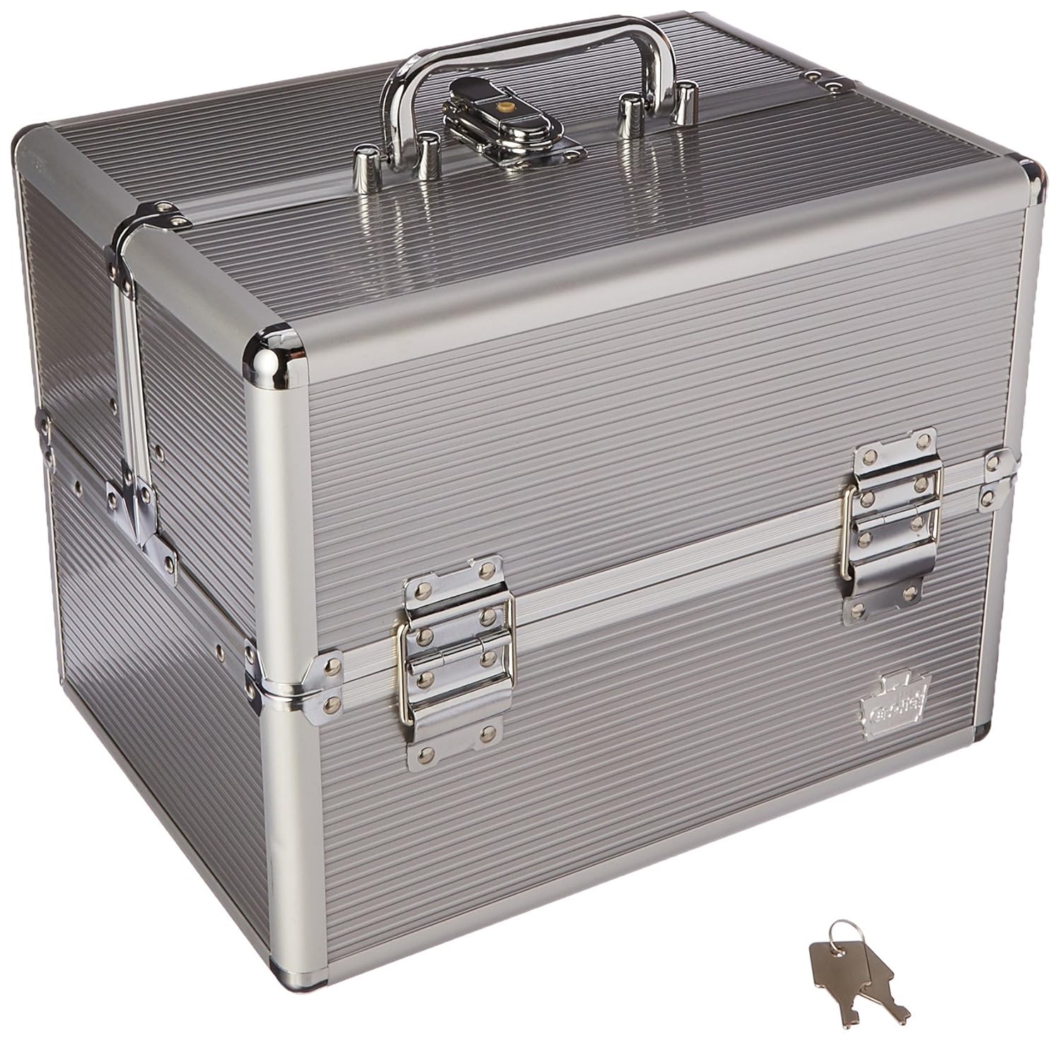 Caboodles Goddess 4 Tray Train Case, Cosmetic Storage Case & Organizer, Silver, 4.03 Lb