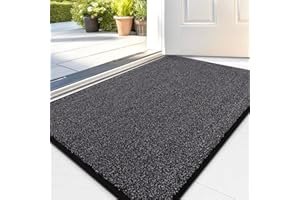 Kitinjoy Indoor Door Mat 20"x32", Dirt Resistant and Absorbent Non-Slip Rubber Backing Front Door Mat,Washable Low-Profile Do