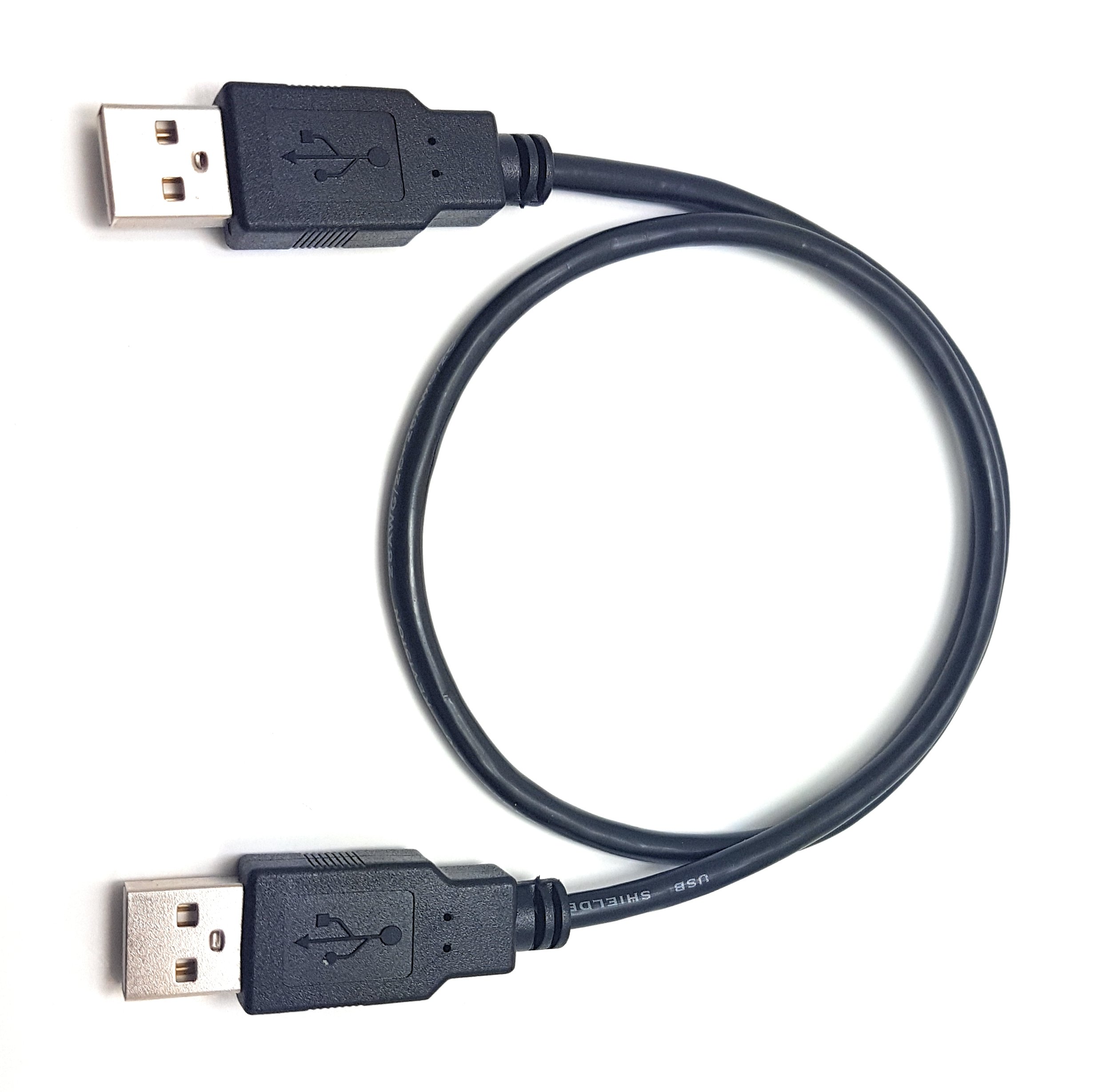 MainCore 50cm long Black USB 2.0 (Male to Male) A to A High-Speed Cable (Available in 0.25m, 0.50m, 1m, 1.5m, 1.8m, 2m, 3m, 5m) (0.5m)