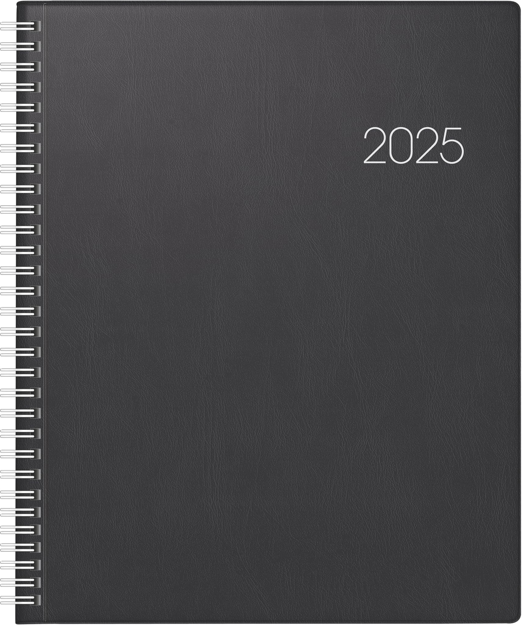BRUNNEN Book Calendar Model Manager Wt 7 Weektimer (2025), 2 Pages = 1 Week, 210 × 260 mm, 160 Pages, Plastic Cover, Inner Hard Film, Black