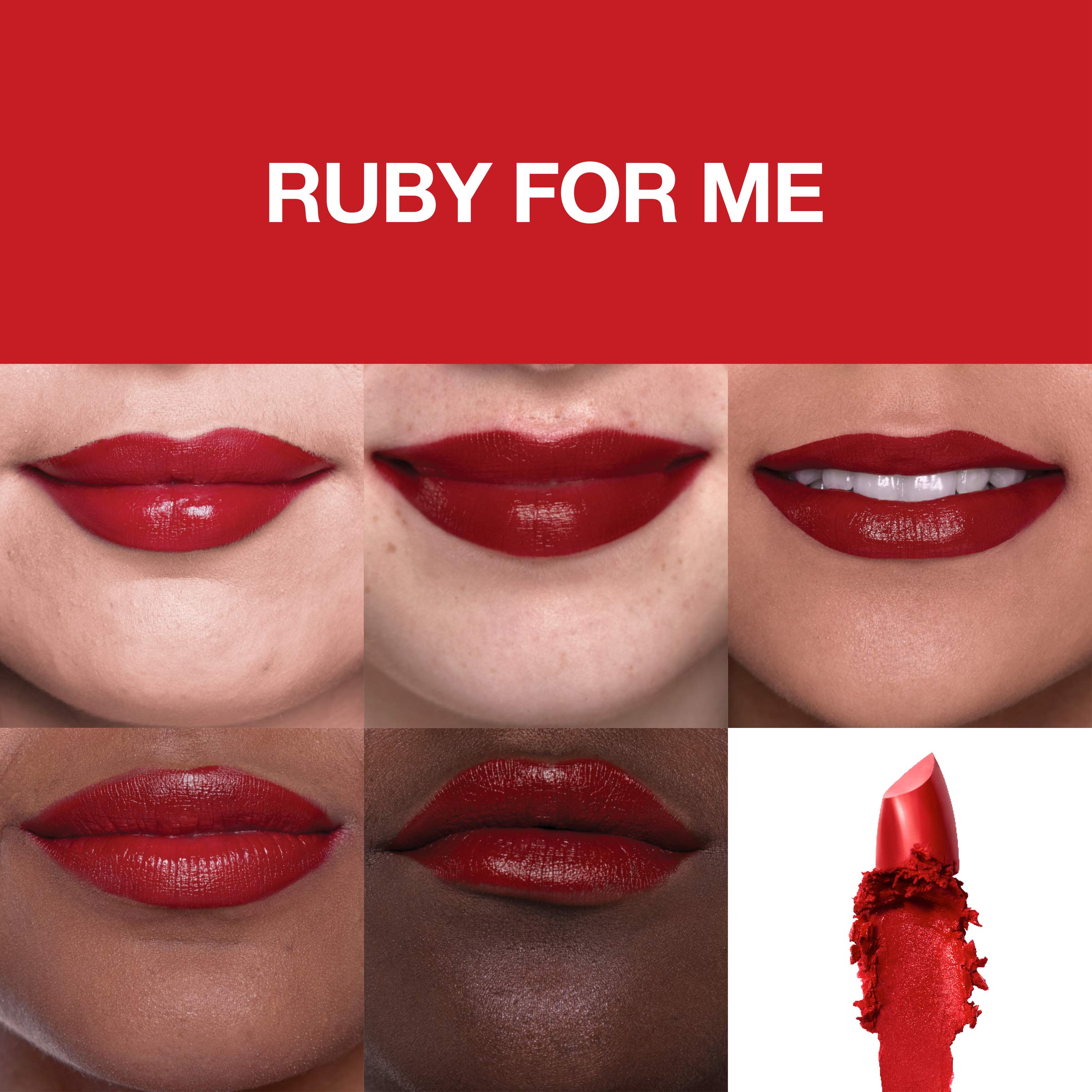 MAYBELLINE Color Sensational Made for All Lipstick, Crisp Lip Color & Hydrating Formula, Ruby For Me, Red, 1 Count