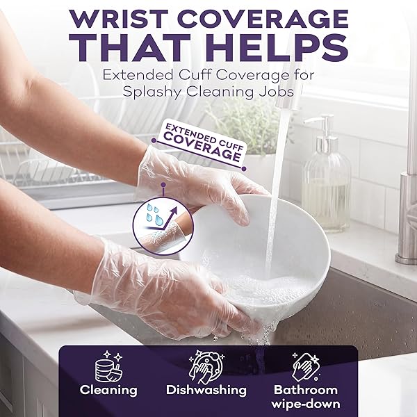 PROHEAL VINYL DISPOSABLE GLOVES LARGE – 1000 COUNT CASE CLEAR FOOD SAFE COOKING AND HOUSEHOLD CLEANING GLOVES – POWDER FREE AND LATEX FREE KITCHEN GLOVE FOR MEAL PREP AND FOOD SERVICE