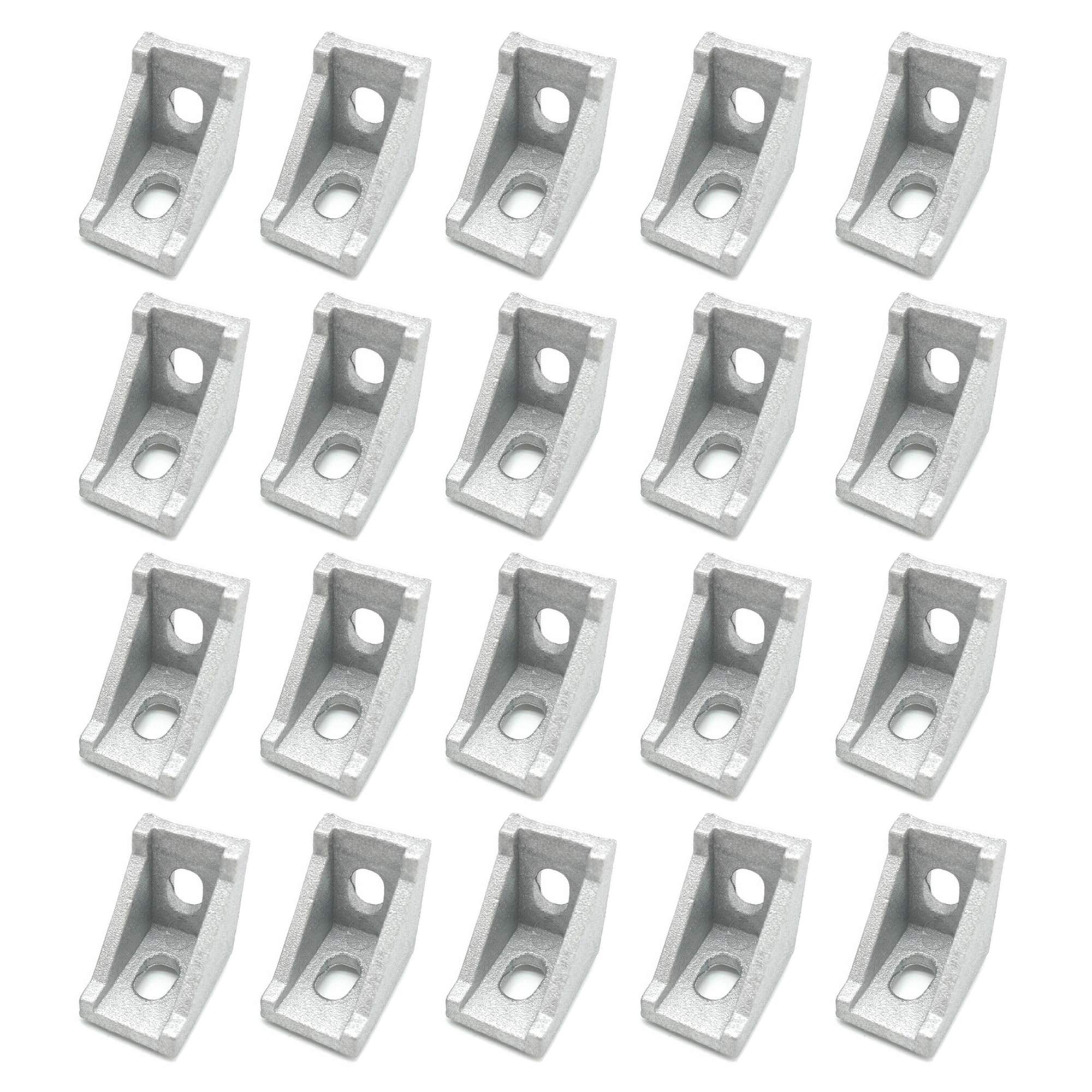Befenybay 20PCS Extruded Aluminum Profile 2028 Corner Bracket Right Angle for 6mm Slot Aluminum Extrusion Profile 2020 Series (2028-Silver-20) — image 1