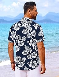 COOFANDY Mens Short Sleeve Hawaiian Shirts Summer