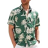 ABAFIP Men's Floral Hawaiian Shirt Short Sleeve Tropical Print Holiday Casual Summer Beach Shirts