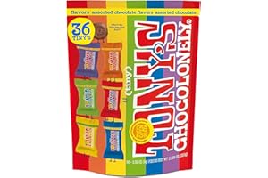 TONY'S CHOCOLONELY Tony’s Chocolonely Assorted Chocolate Candy Pieces, Belgian Milk & Dark Chocolate, Caramel Sea Salt, Almond Sea Salt, Honey Almond Nougat, Pretzel Toffee, Quality Fairtrade Cocoa, 36 Count, 11.28 Oz