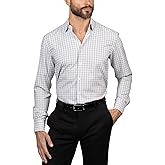 Eddie Bauer Slim Fit Long Sleeve Flax Dress Shirts for Men - Wrinkle Free Long Sleeve Spread Collar Mens Shirt