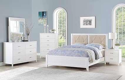 Amazon Com Esofastore Modern Classic Beautiful White 4pc