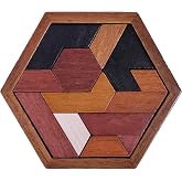 Hexagon Wooden Puzzle Toy - Brain Teasers - Brain Teaser Puzzles for Adults and Kids