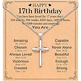 UPROMI Happy 10th/11th/12th/13th/14th/15th/16th/17th/18th/21st Birthday Gifts for Girls Her, Cross Necklace Birthday Gift Ideas