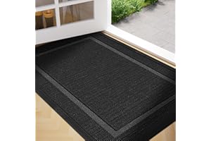 IM HOME Front Door Mat Outside Entrance Indoor Doormat 36"x24", Waterproof All-Season All-Weather Entryway Mat, Natural Rubber Outdoor Doormats, Trap Dirt and Moisture Back Door Mat for Patio Porch, Black
