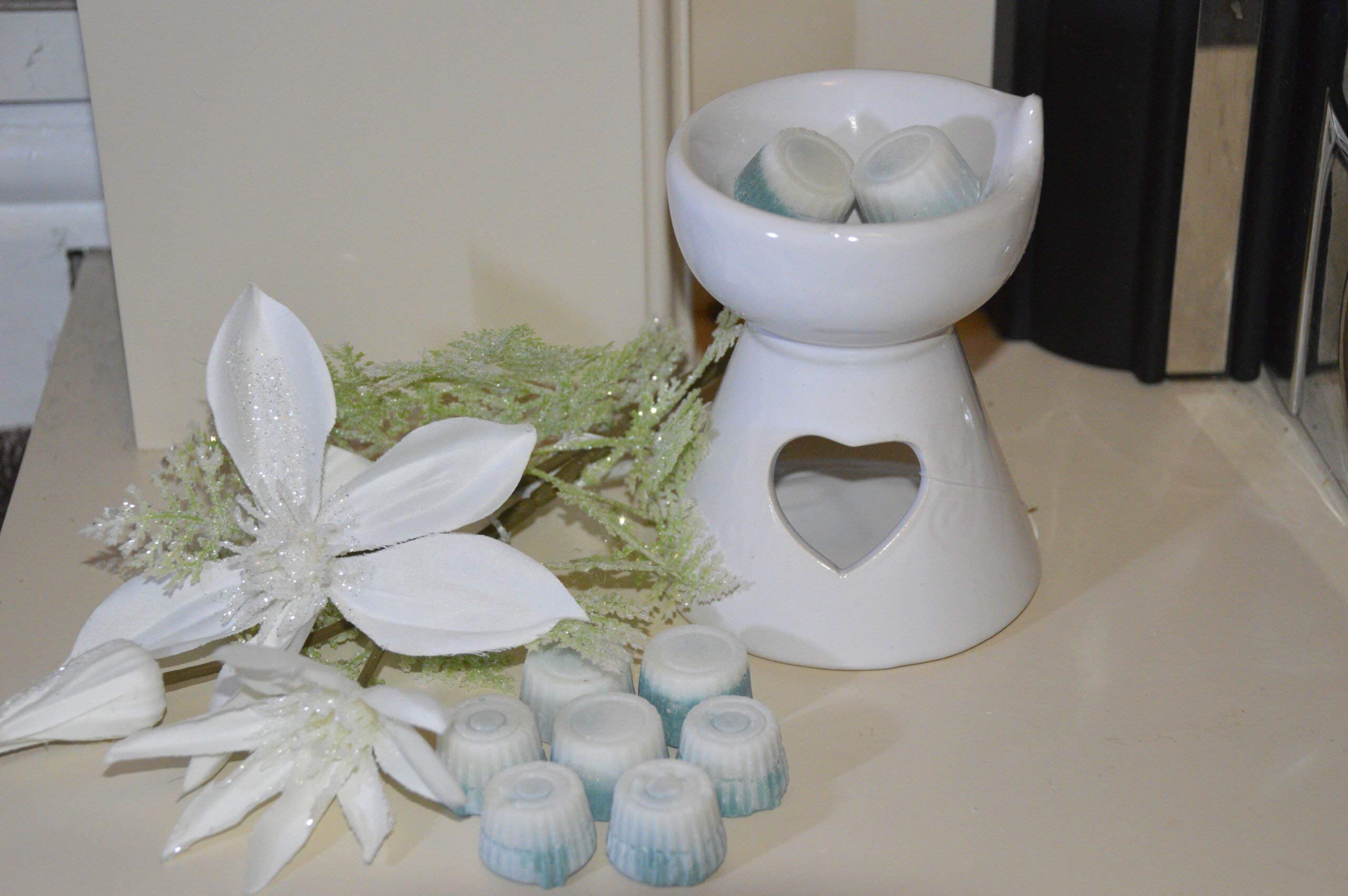 A1SONIC® Wax Melt Essential Oil Burner Wax Melt Burners Holder Candle Scented Diffuser (Heart shape Ceramic Design)