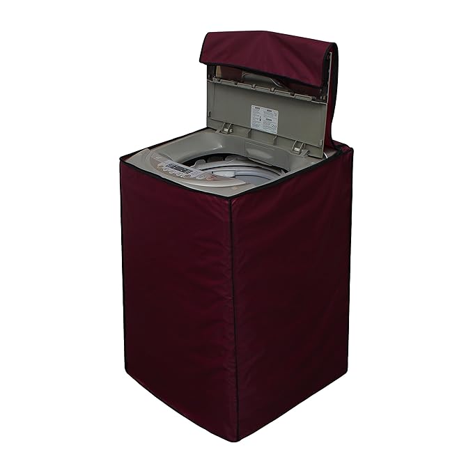 Glassiano Maroon Waterproof & Dustproof Washing Machine Cover for LG