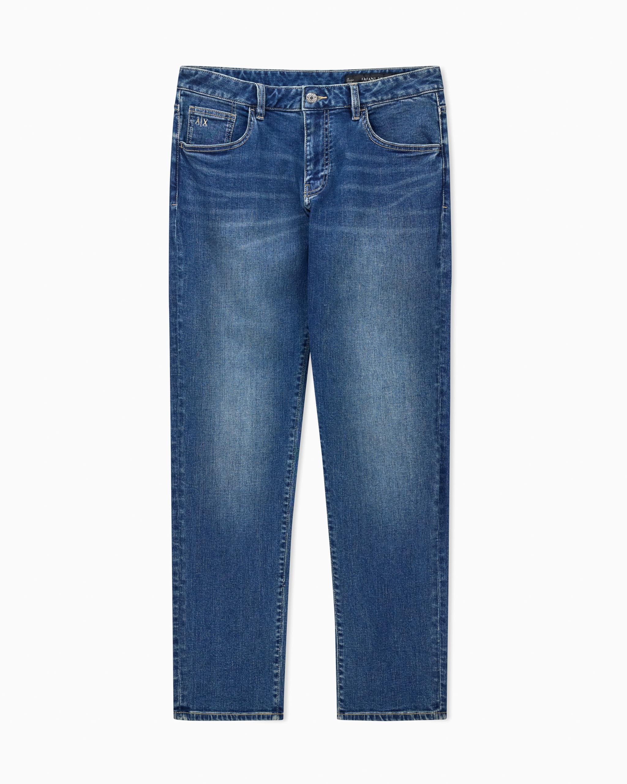 Armani Exchange Men’s J16 Straight Denim Jeans, Blue Denim, 31W x 30L Short