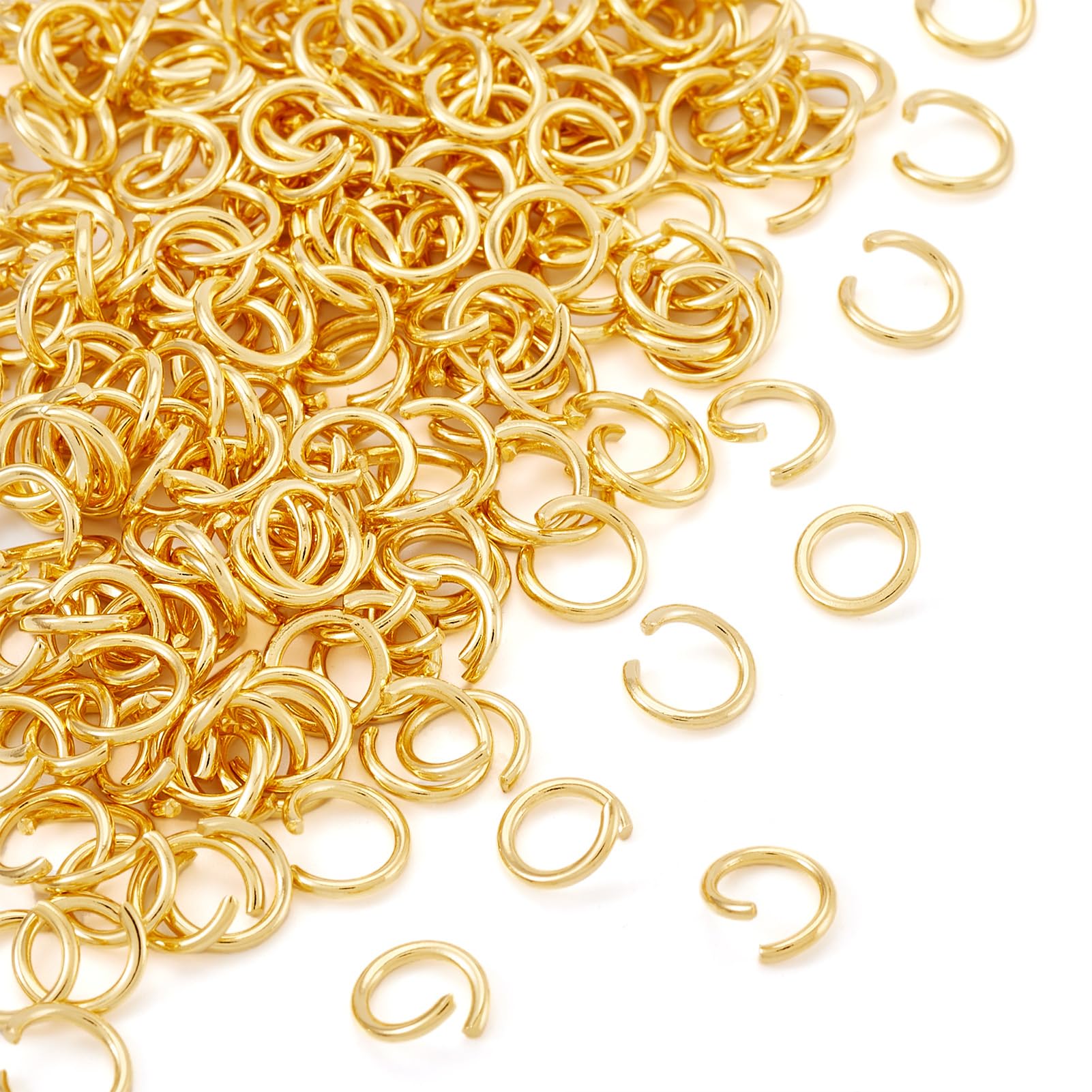 Craftdady 200pcs Stainless Steel Jump Rings 7mm Strong Metal Open Golden Link Ring Connector for Jewellery Necklace Earring Crafts Making