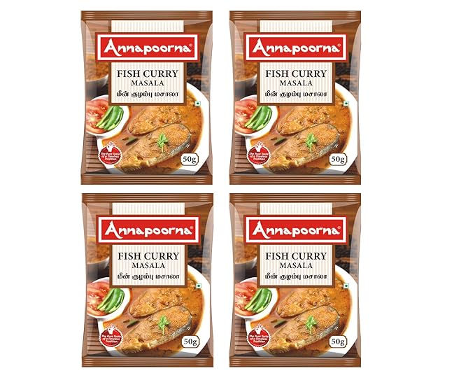 Annapoorna Fish Curry Masala , 50 Grams, Pack of 4 (200gm)