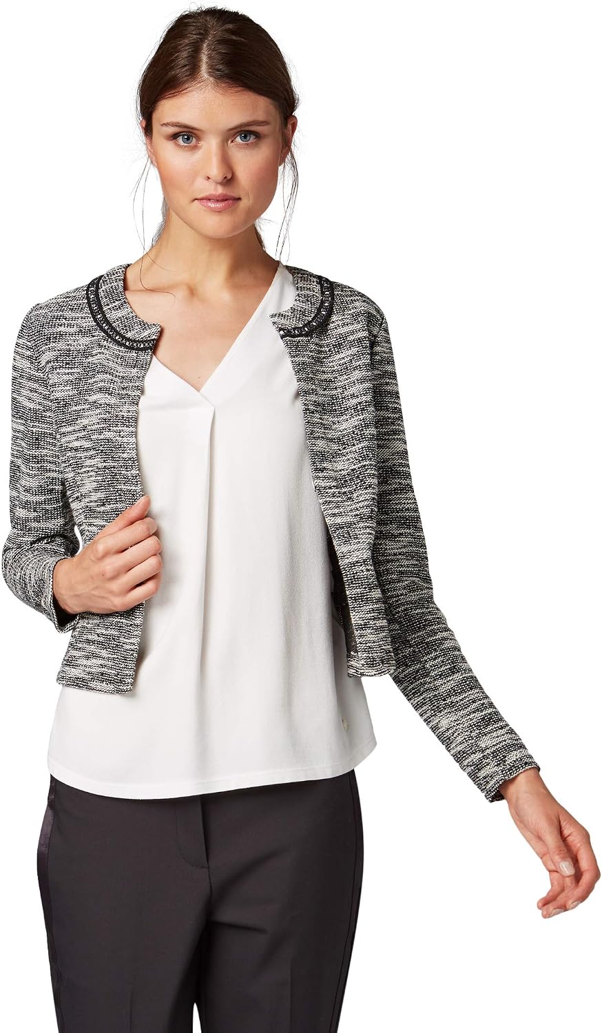 Blazer Femme Tom Tailor - Coupe Ajustée, Structuré, Poches Plaquées - Polyester/coton/élasthanne - Pour Bureau, Soirée, Quotidien